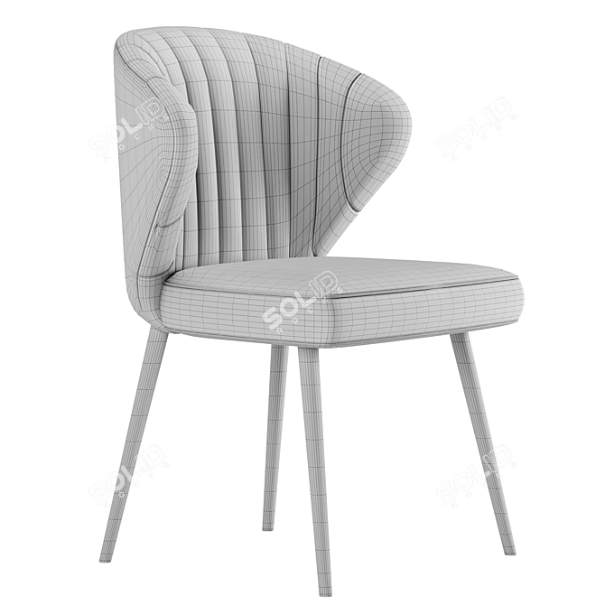 Elegant Velvet Dining Chair Set 3D model image 3