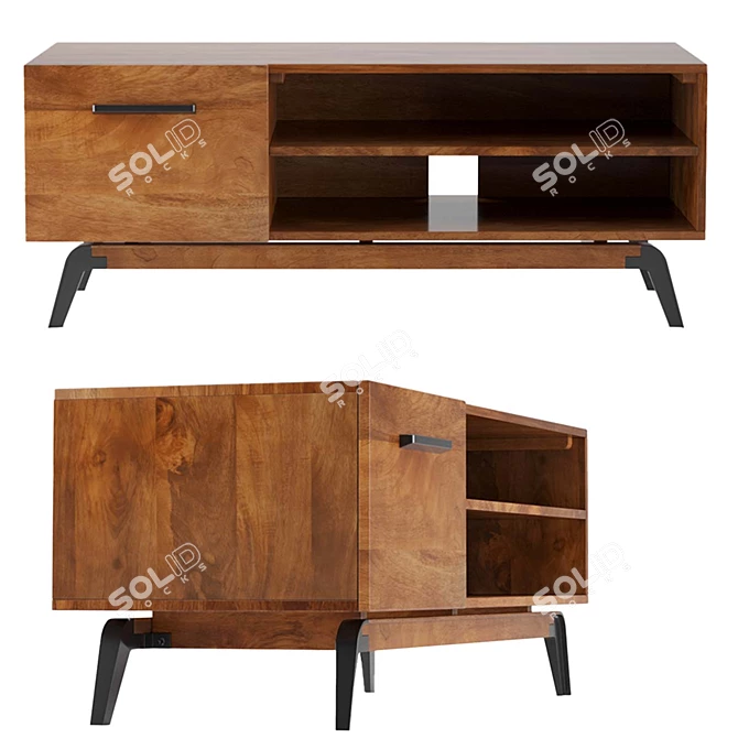 Tim Fenby's Mango Wood TV Stand 3D model image 2