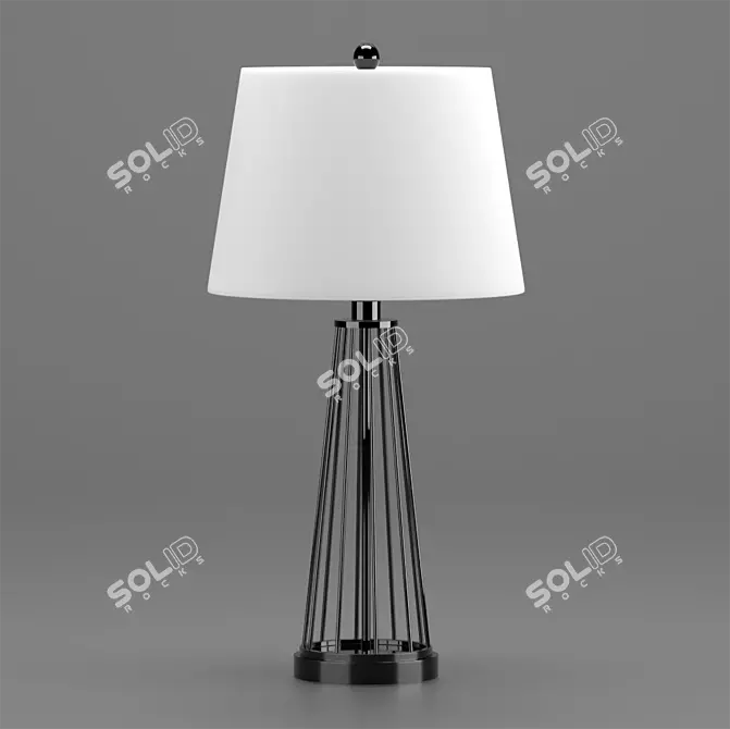 Sleek Noir Table Lamp 3D model image 2