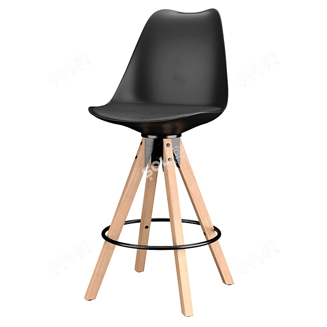 Elegant Mirabella Bar Stool - Perfect for Home or Office 3D model image 1