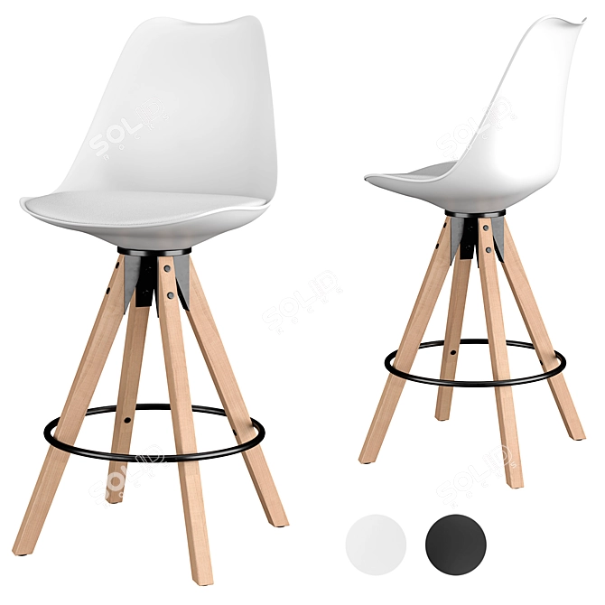 Elegant Mirabella Bar Stool - Perfect for Home or Office 3D model image 5