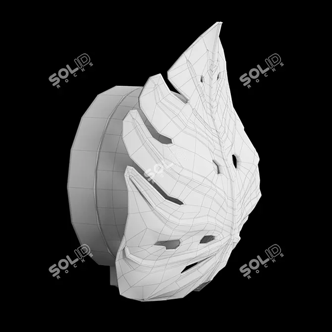 Golden Monstera Leaf Wall Sconce 3D model image 4