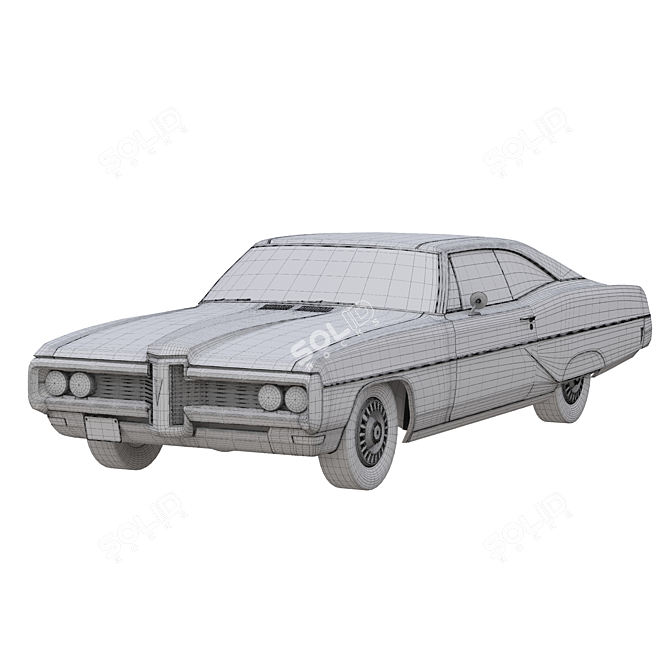 Classic Pontiac Bonneville 1968 3D model image 4