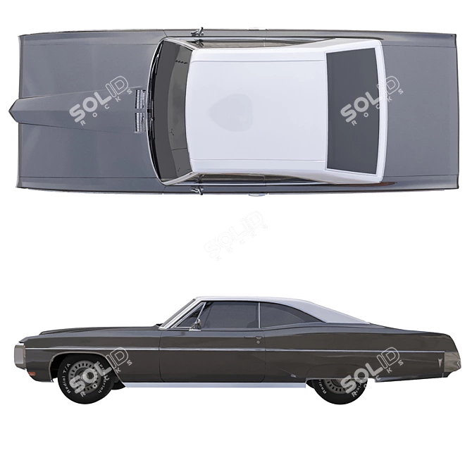 Classic Pontiac Bonneville 1968 3D model image 6