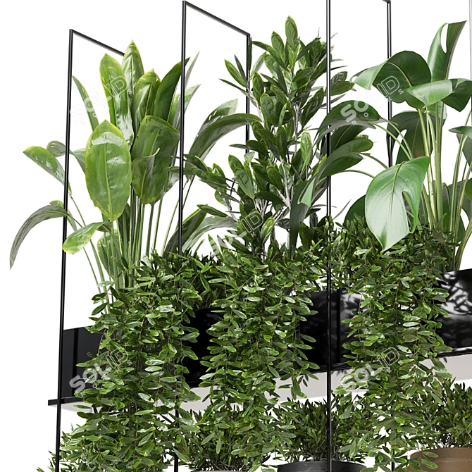 Metal Box Hanging Plants - Set 225 3D model image 4