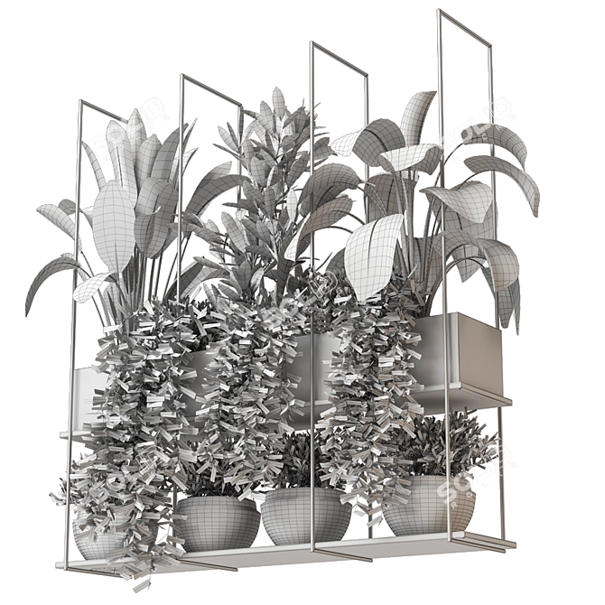 Metal Box Hanging Plants - Set 225 3D model image 6