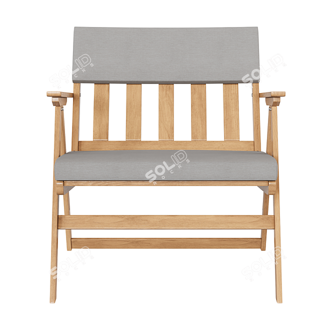 Folda Acacia Wood Garden Chair 3D model image 4