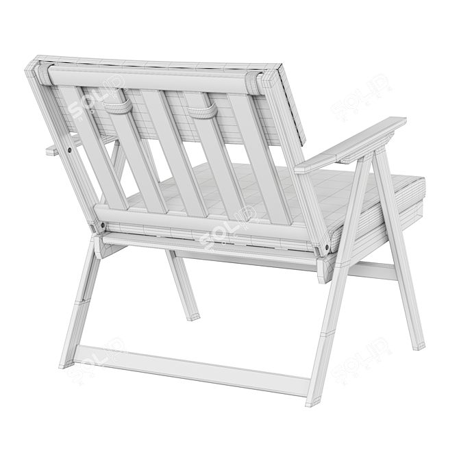 Folda Acacia Wood Garden Chair 3D model image 6