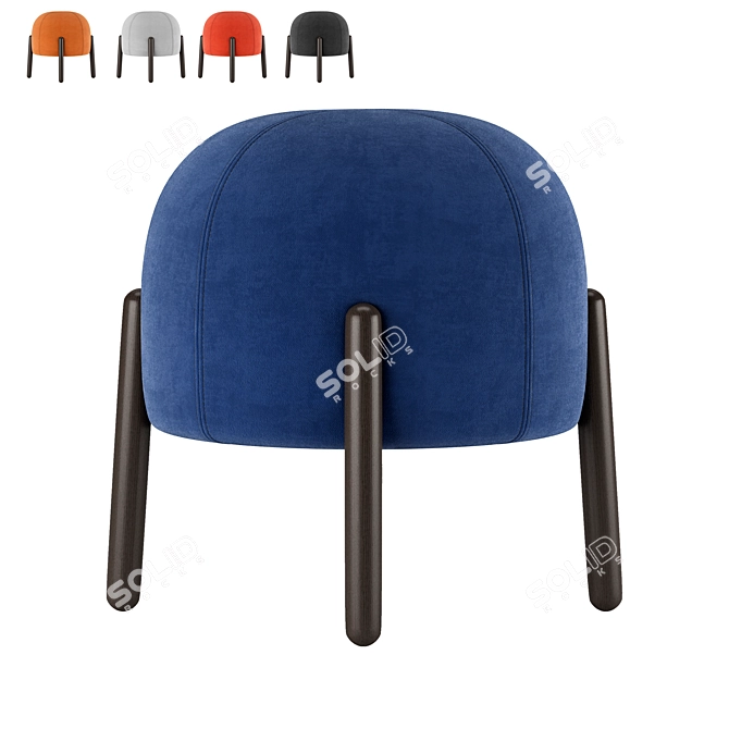 Sally Pouf + Helle: Sleek and Versatile Seating 3D model image 1