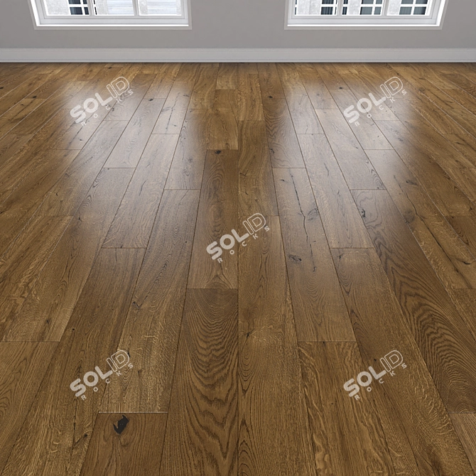 Modern Oak Parquet: Linear, Chevron, Fir 3D model image 2