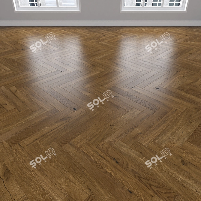 Modern Oak Parquet: Linear, Chevron, Fir 3D model image 3