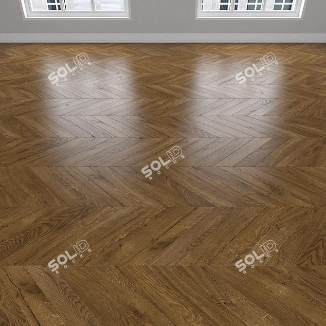 Modern Oak Parquet: Linear, Chevron, Fir 3D model image 4