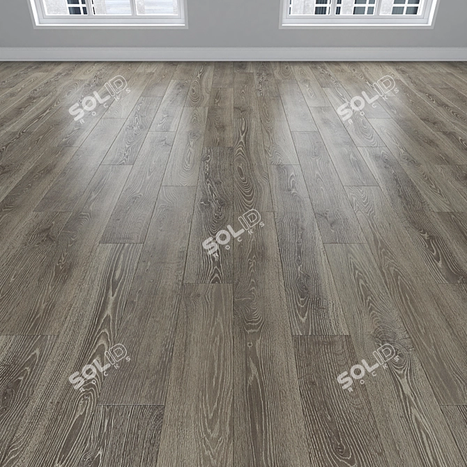 Oak Parquet Flooring Kit 3D model image 2