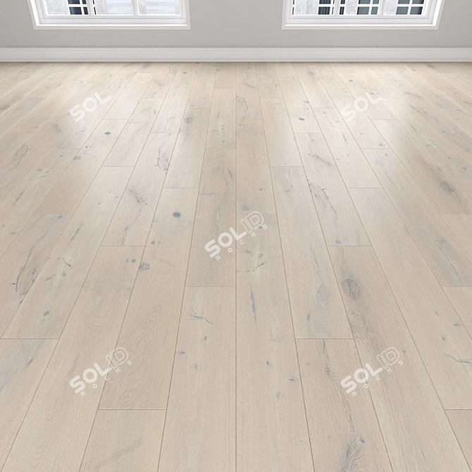 Oak Parquet: Linear, Chevron, Herringbone 3D model image 2