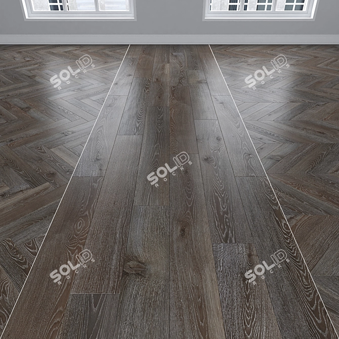 Premium Oak Parquet Flooring 3D model image 1