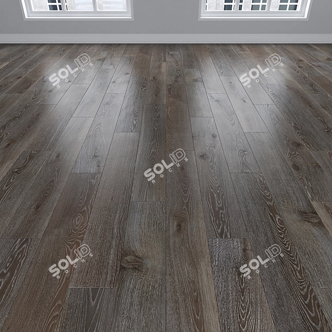 Premium Oak Parquet Flooring 3D model image 2