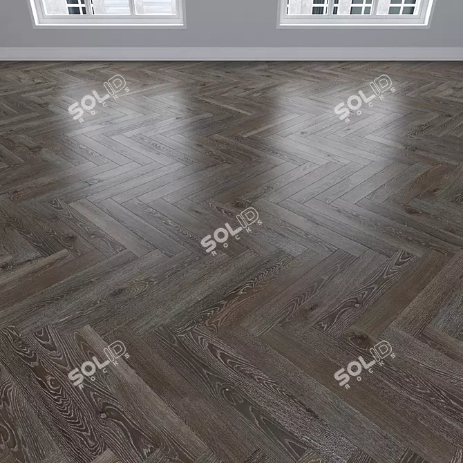 Premium Oak Parquet Flooring 3D model image 3