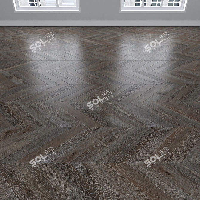 Premium Oak Parquet Flooring 3D model image 4