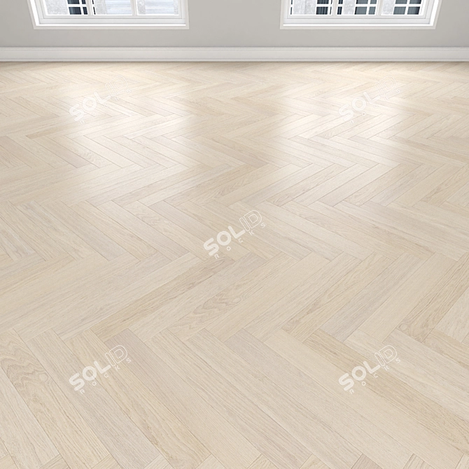 Oak Parquet Collection - Linear, Chevron & Herringbone 3D model image 3