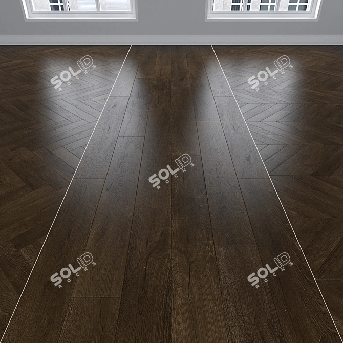 Oak Parquet: Stylish and Versatile Flooring 3D model image 1