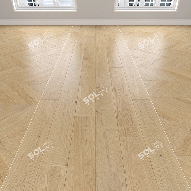 Oak Parquet Flooring: Versatile, High-quality Design 3D model image 1