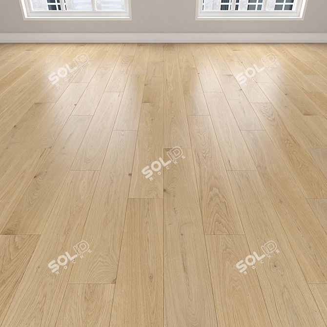Oak Parquet Flooring: Versatile, High-quality Design 3D model image 2