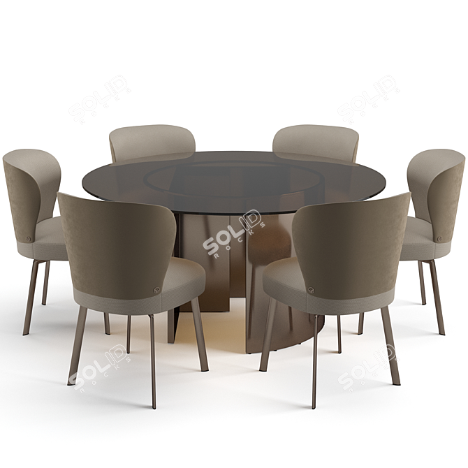 Luxury Fendi Casa Dining Set 3D model image 3