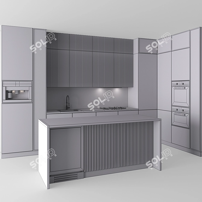 Modern Kitchen Corner Space 3D model image 4