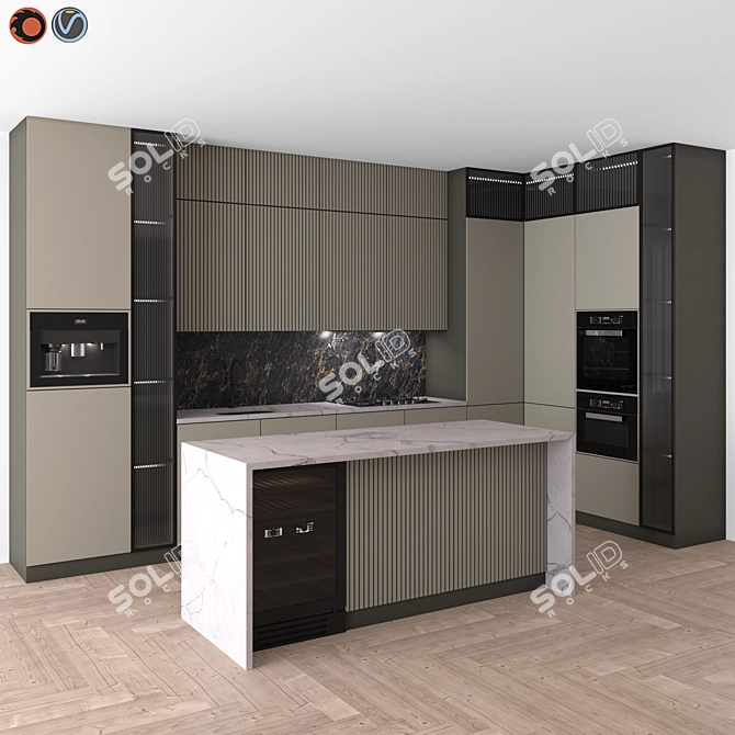 Modern Kitchen Corner Space 3D model image 5