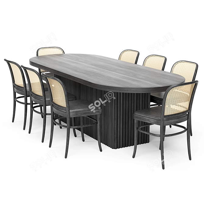 Elegant Dining Set 146 3D model image 1