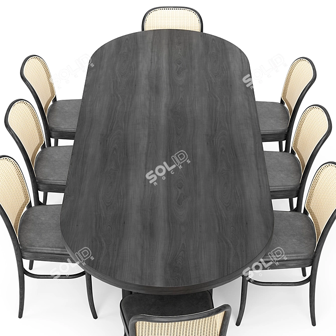 Elegant Dining Set 146 3D model image 2