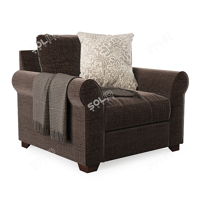 Amir Sofa Collection: Wilcot Armchair 3D model image 3