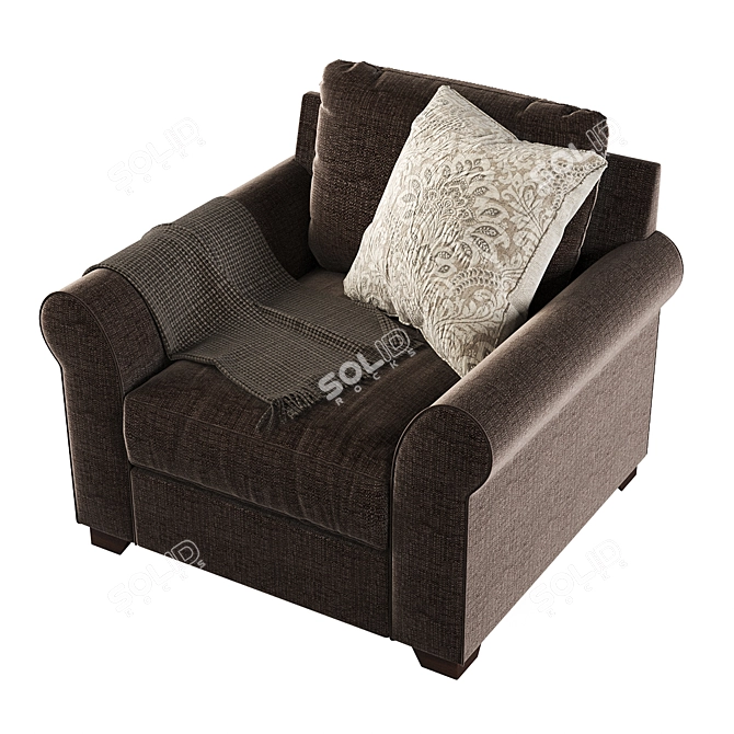 Amir Sofa Collection: Wilcot Armchair 3D model image 4