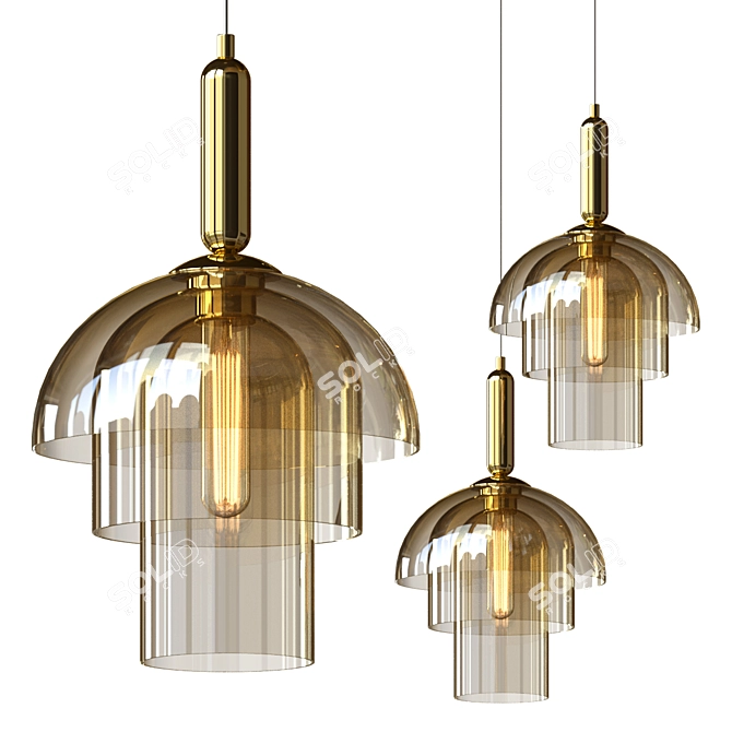 Playful Glow Pendant Light 3D model image 1