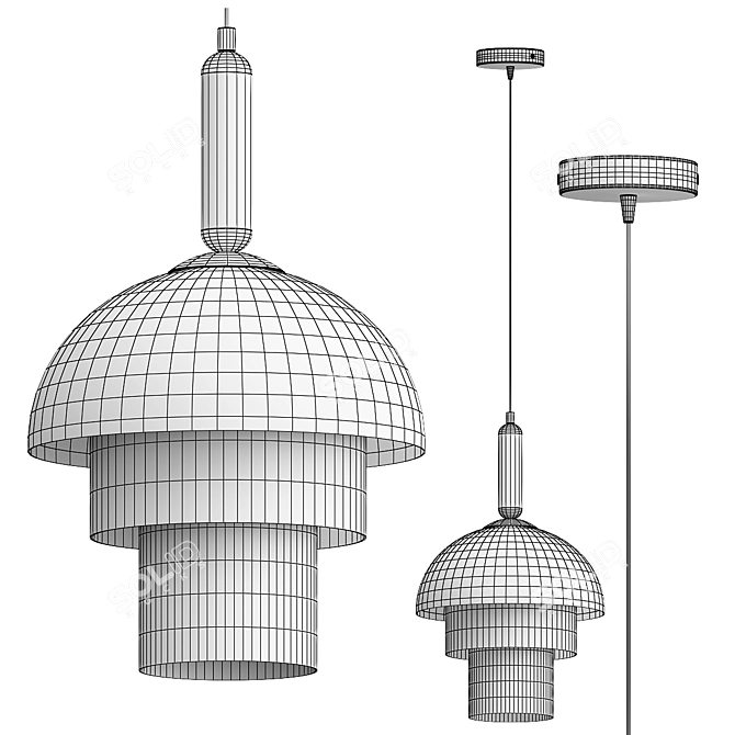 Playful Glow Pendant Light 3D model image 3