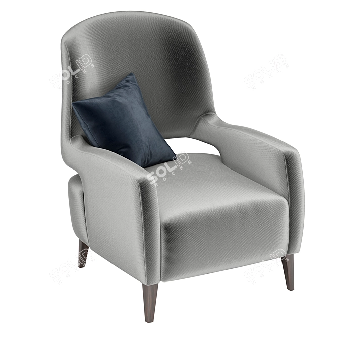 Title: Rubelli Casa Barbacan Modern Chair 3D model image 3