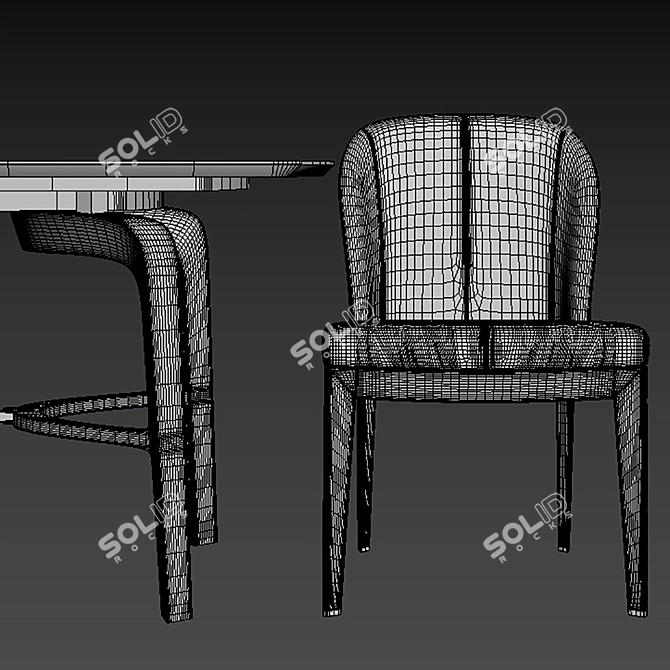 Giorgetti Comfort Chair & Elegant Blade Table 3D model image 6