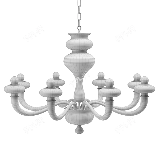 Smoke Gray Glass Chandelier, L8 Model 3D model image 3