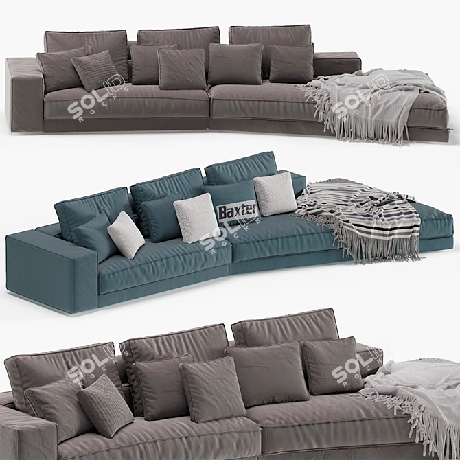 Luxurious Budapest Soft Sofa 3D model image 1