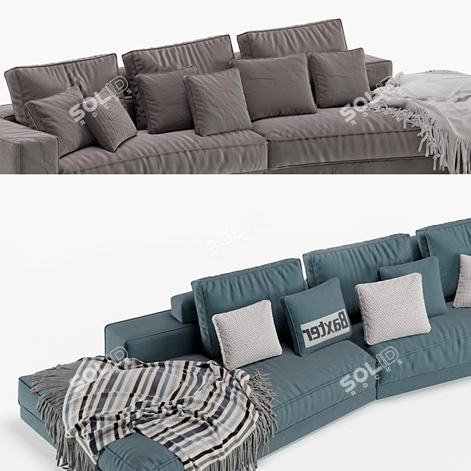 Luxurious Budapest Soft Sofa 3D model image 6