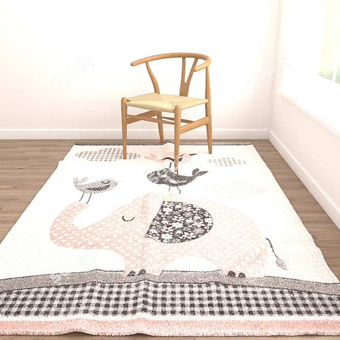 Versatile Set of 8 Rugs 3D model image 5