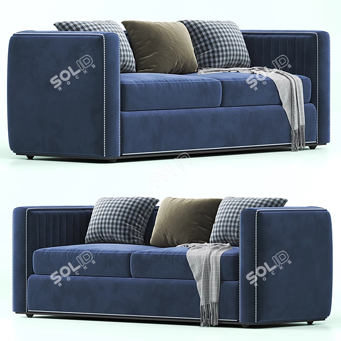 Elegant Indigo Sofa: Modern Design 3D model image 2