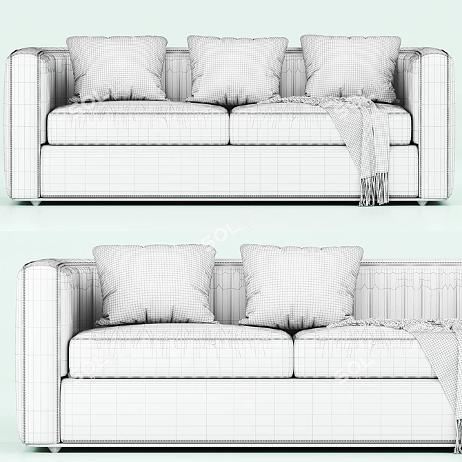 Elegant Indigo Sofa: Modern Design 3D model image 4