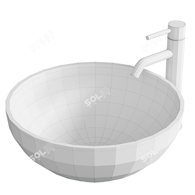 Elegant Runda Round Basin 3D model image 2