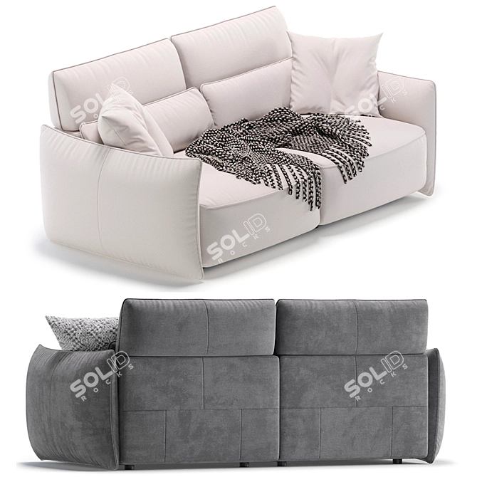 Natuzzi Supor 2-Seat Sofa: 2 Colors 3D model image 4