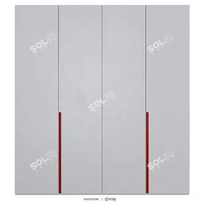 Sleek Graphite Swing Wardrobe 3D model image 2