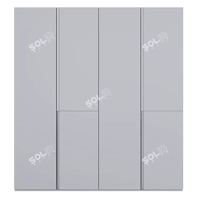 Sleek Graphite Swing Wardrobe 3D model image 3