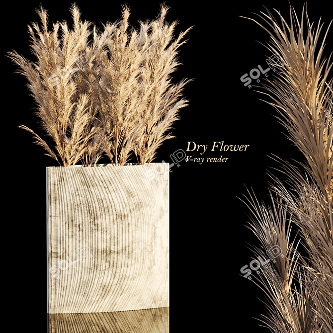 Deluxe Pampas Grass Bouquet 3D model image 1