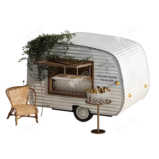 Champagne Truck: Stylish Mobile Bar 3D model image 1