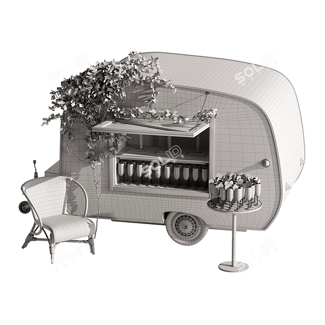 Champagne Truck: Stylish Mobile Bar 3D model image 5